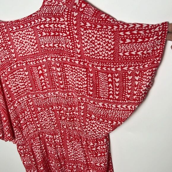 Victoria's Secret Kimono Red White Heart Cover Up Beach Lounge Boho OSFM - Picture 8 of 16